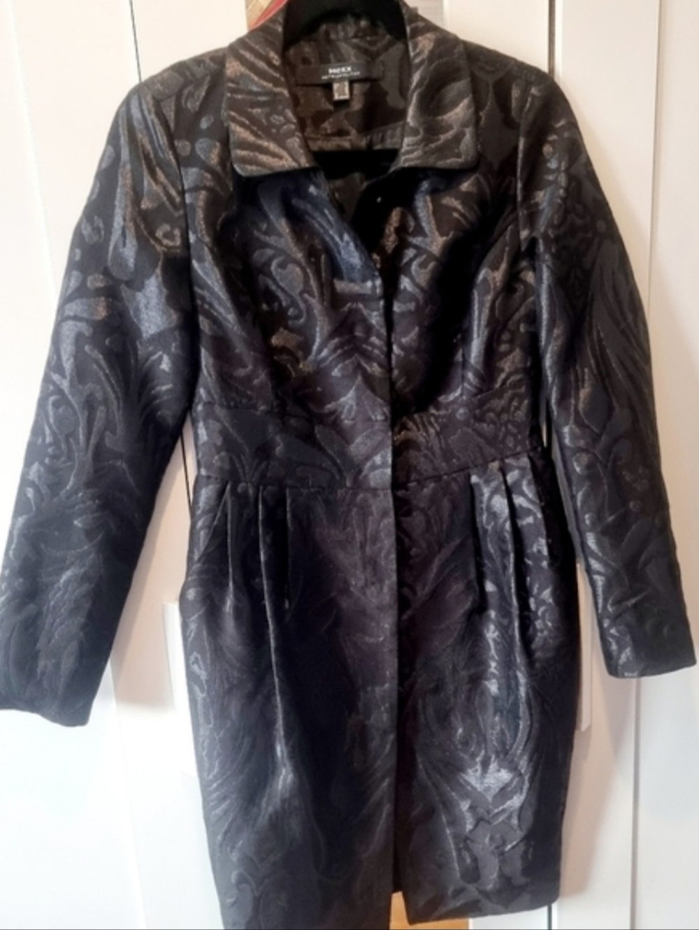 Vintage Mexx Brocade Black Textured Lined Dress Blazer Jacket Women's Coat Sz 2